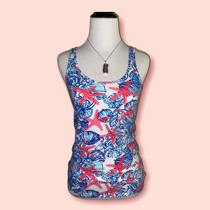 Lilly Pulitzer starfish seashell tank top cotton/spandex nwot Women’s size small